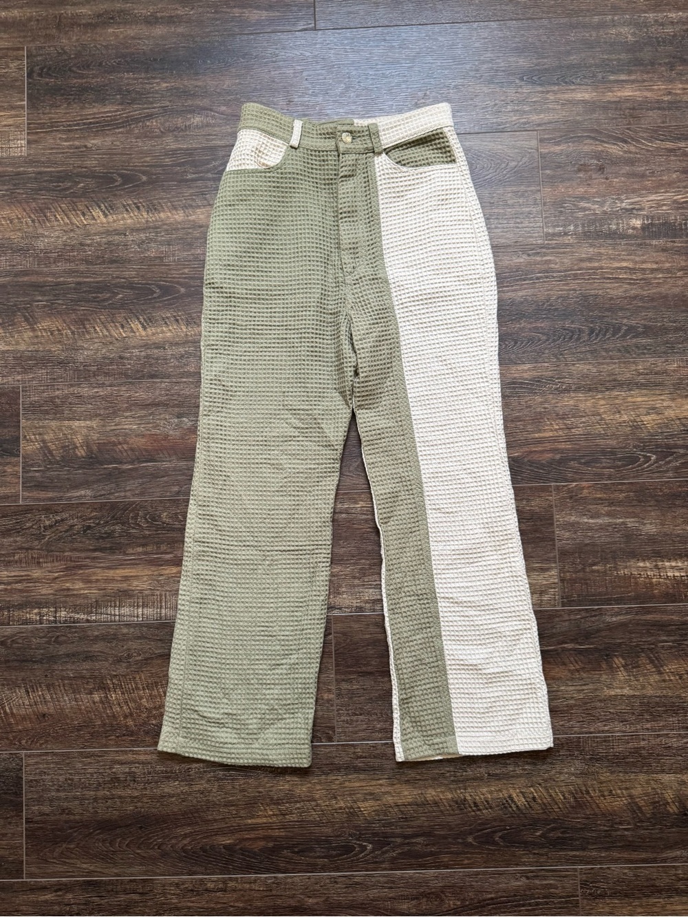 ANIELA PARYS Women’s Apollo Waffle Two Tone Trouser Pants Small - Picture 2 of 9
